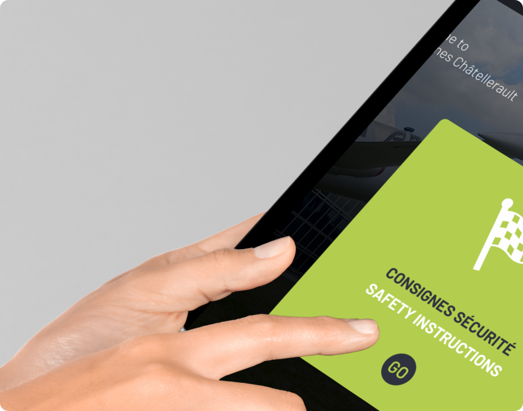 design interface graphique borne tactile securité